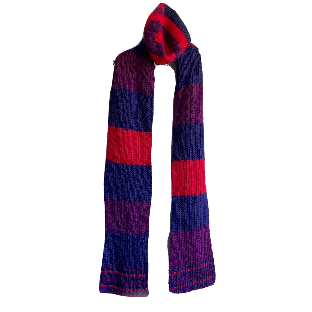 Manos Del Uruguay Wool Scarf Hat Striped Pink Purple Blue‎